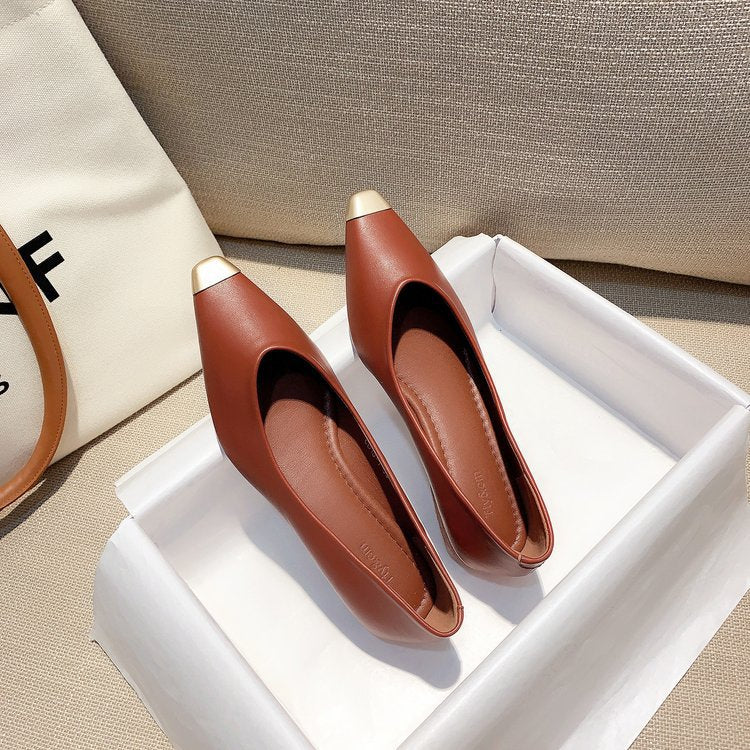 Wholesale PU Pointed Flat Shoes